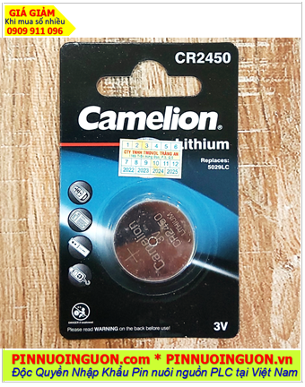 Camelion CR2450; Pin 3v lithium Camelion CR2450 chính hãng _Vỉ 1viên